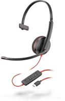 POLY Blackwire C3210 Headset Bedraad Hoofdband Kantoor/callcenter USB Type-C Zwart - thumbnail