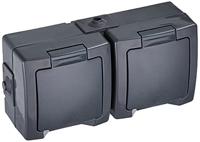 Kopp 137015003 Nautic Wandontactdoos met klapdeksel spatwaterdicht Antraciet 1 stuk(s) - thumbnail