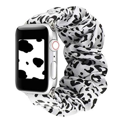 Elastisch scrunchie nylon bandje - Wit / zwart - Geschikt voor Apple Watch 38mm / 40mm / 41mm / 42mm Elastisch scrunchie nylon bandje - Wit / zwart - Geschikt voor Apple Watch 38mm / 40mm / 41mm / 42mm