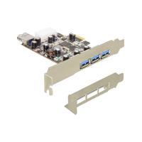 Delock 89281 PCI Express x1-kaart > 3 x extern + 1 x intern USB 3.0 Type-A female - thumbnail