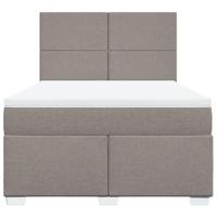 Boxspring met matras stof taupe 160x200 cm - thumbnail