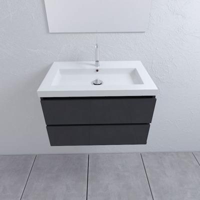 Mueller Combo badmeubel 80cm hoogglans antraciet 1 kraangat Mueller Combo badmeubel 80cm hoogglans antraciet 1 kraangat