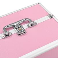 VidaXL Make-up koffer 22x30x21 cm aluminium roze - thumbnail