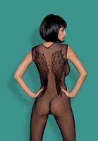 Obsessive - Bodystocking N112 V-Hals Open Kruis Net - thumbnail