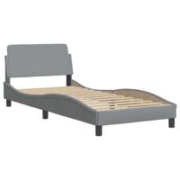 Bed met matras stof lichtgrijs 90x190 cm - thumbnail