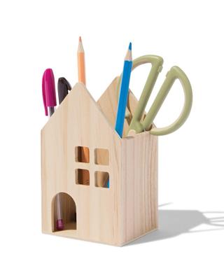 HEMA Pennenhouder hout huisje 14cm