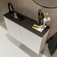 MONDIAZ TURE 80cm toiletmeubel linen. EDEN wastafel urban links 1 kraangat - thumbnail