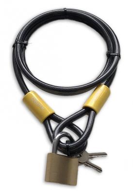 Lynx 1,5m kabelslot - fietsbeveiliging - messing hangslot - 10mm