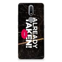 Nokia 2.4 | Siliconen hoesje | met naam Already Taken Black - thumbnail