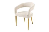 Scandinavische stoel BOUTIQUE beige structuurstof geborsteld champagne goud metaal - 45923 - thumbnail