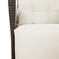 9-delige Tuinset met kussens poly rattan bruin - thumbnail
