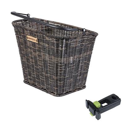 Fietsmand Basil Bremen Rattan Look met KF-stuurpenhouder 27 x 35 x 29 cm - brown Fietsmand Basil Bremen Rattan Look met KF-stuurpenhouder 27 x 35 x 29 cm - brown