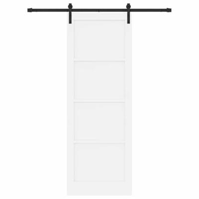 Schuifdeur Wit en zwart 83 x 232 cm Massief grenenhout