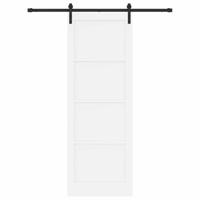 Schuifdeur Wit en zwart 83 x 232 cm Massief grenenhout - thumbnail