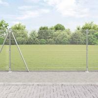 VidaXL Afrasteringspaal zilver 10 x 1,2 m (12 x 12 mm gaas) staal - thumbnail
