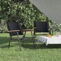 Campingstoelen 2 st 54x55x78 cm oxford stof zwart - thumbnail