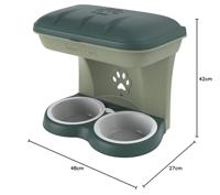 Bama pet hondenvoederbak 48x27x42 cm groen - thumbnail