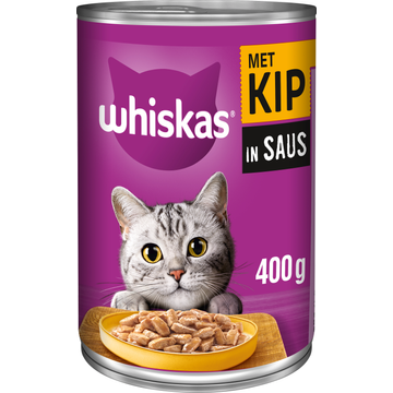 Whiskas in saus kattennatvoer kip blik 400 g bij Jumbo