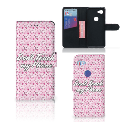 Google Pixel 3A Portemonnee Hoesje Flowers Pink DTMP Google Pixel 3A Portemonnee Hoesje Flowers Pink DTMP