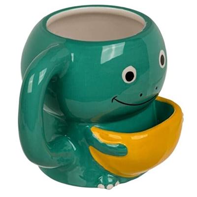 Mok dino met koekvakje 15x9x12cm 450ml