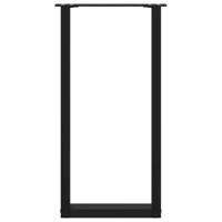 Console tafelpoten 2 st U-vormig 38x(72-73) cm staal zwart - thumbnail