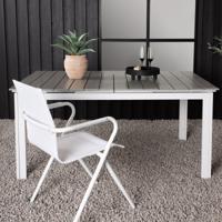 Nohr Uitschuifbare Tuintafel 'Ethen' 160/240 x 100cm, kleur Wit/Grijs - thumbnail