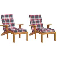 VidaXL Terrasstoelkussens 2 st ruitpatroon oxford stof rood - thumbnail