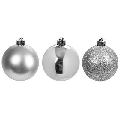 Decoris kerstballen set plastic 10st kerstrood 6cm