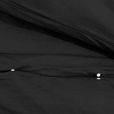 VidaXL Dekbedovertrekset lichtgewicht 140x200 cm microvezel zwart VidaXL Dekbedovertrekset lichtgewicht 140x200 cm microvezel zwart