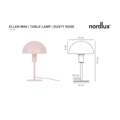 Kleine roze tafellamp met schakelaar en E14 fitting Nordlux Ellen mini