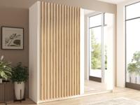 Kledingkast GONZOLA 2 schuifdeuren 200 cm wit/artisan eik - thumbnail