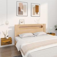 Nachtkastjes 2 st wandgemonteerd 50x36x25 cm gerookt eikenkleur - thumbnail