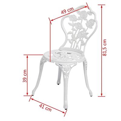 Bistrostoelen 2 st gietaluminium wit