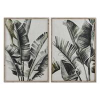 Schilderij Home ESPRIT Palmen Tropisch 70 x 4 x 100 cm (2 Stuks) - thumbnail