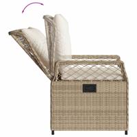 7-delige Tuinset met kussens poly rattan beige - thumbnail