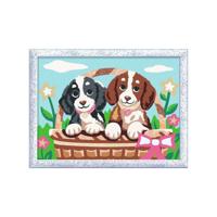Ravensburger CreArt Schilderen op nummer honden in een mandje - thumbnail