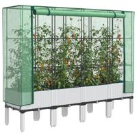 VidaXL Plantenbak verhoogd met kashoes 160x40x140 cm rattanlook - thumbnail
