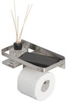 Tiger Caddy toiletrolhouder met planchet RVS geborsteld - thumbnail