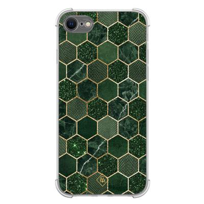 iPhone SE (2020/2022) / 8 / 7 shockproof hoesje - Kubus groen