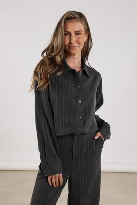 Nukus Newport Blouse Stripe Strass Nkf02067 Blouse 23 Antracite