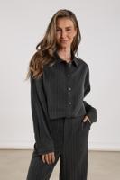 Nukus Newport Blouse Stripe Strass Nkf02067 Blouse 23 Antracite - thumbnail