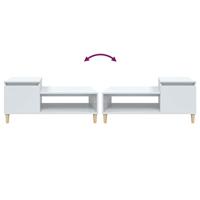 Salontafel 100x50x45 cm bewerkt hout hoogglans wit - thumbnail