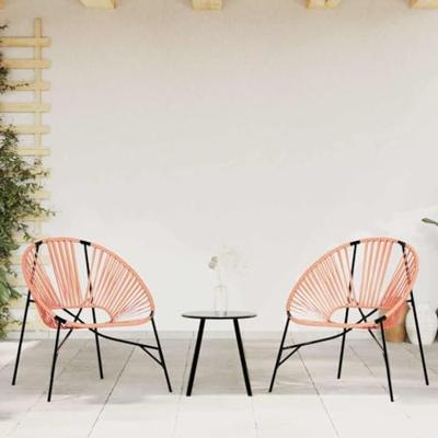 Tuinstoel Egg poly rattan zwart en oranje