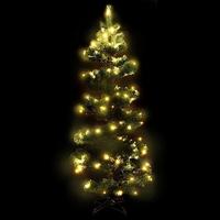 VidaXL Kunstkerstboom met verlichting en standaard 150 cm pvc groen - thumbnail