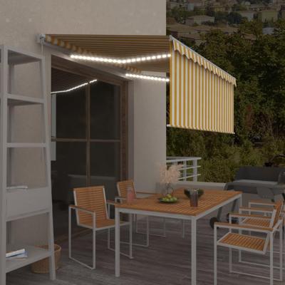 Luifel handmatig uittrekbaar rolgordijn LED 3x2,5 m geel en wit