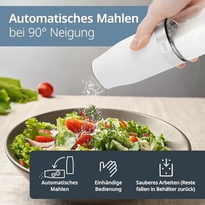 Set van 2 elektrische molens - ADE - MOLEN - Glas/Synthetisch - H 18,3 cm - Zwart-wit