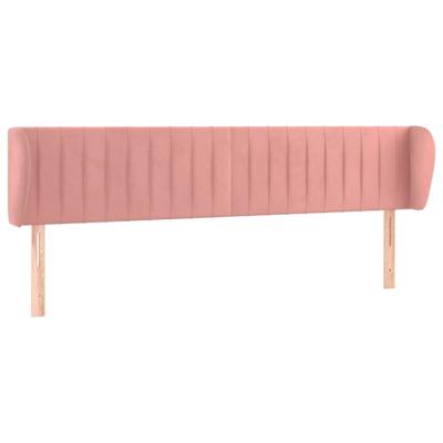 Hoofdbord met randen 163x23x78/88 cm fluweel roze
