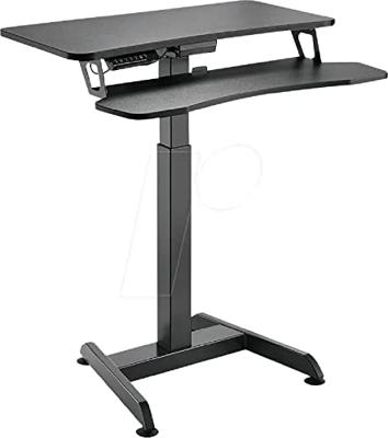 LogiLink Statafel EO0014 Zwart EO0014 Kleur tafelblad: Zwart Elektrisch in hoogte verstelbaar, Ergonomisch, Toetsenbordplateau (uittrekbaar) Hoogte (max.):
