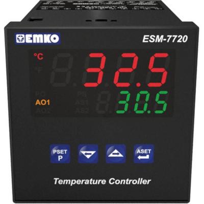 Emko ESM-7720.5.20.0.1/01.02/0.0.0.0 2-punt, P, PI, PD, PID Temperatuurregelaar Pt100, J, K, R, S, T -200 tot 1700 °C Relais 5 A, SSR (l x b x h) 95 x 72 x 72 Emko ESM-7720.5.20.0.1/01.02/0.0.0.0 2-punt, P, PI, PD, PID Temperatuurregelaar Pt100, J, K, R, S, T -200 tot 1700 °C Relais 5 A, SSR (l x b x h) 95 x 72 x 72