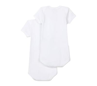 Set van 2 rompertjes met US-opening en korte mouwen in biokatoen PETIT BATEAU wit